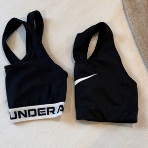 Under Armour and Nike sports bra